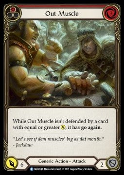 Out Muscle (Red) (Rainbow Foil) - Monarch - First (Rare) [MON-F-MON248]