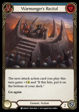 Warmonger's Recital (Blue) (Rainbow Foil) - Monarch - First (Common) [MON-F-MON301]