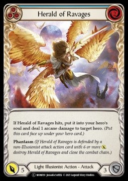 Herald of Ravages (Blue) (Rainbow Foil) - Monarch - Unlimited (Common) [MON-U-MON019]