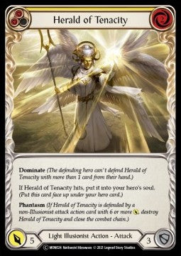 Herald of Tenacity (Yellow) (Rainbow Foil) - Monarch - Unlimited (Common) [MON-U-MON024]