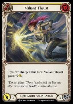 Valiant Thrust (Yellow) (Rainbow Foil) - Monarch - Unlimited (Rare) [MON-U-MON040]
