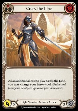 Cross the Line (Red) (Rainbow Foil) - Monarch - Unlimited (Common) [MON-U-MON045]