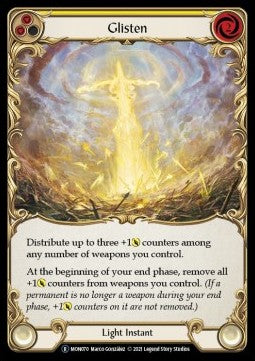 Glisten (Yellow) (Rainbow Foil) - Monarch - Unlimited (Rare) [MON-U-MON070]