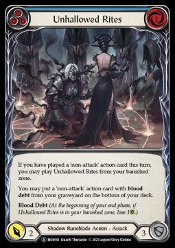 Unhallowed Rites (Blue) (Rainbow Foil) - Monarch - Unlimited (Rare) [MON-U-MON161]