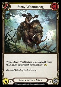 Stony Woottonhog (Yellow) (Rainbow Foil) - Monarch - Unlimited (Common) [MON-U-MON285]