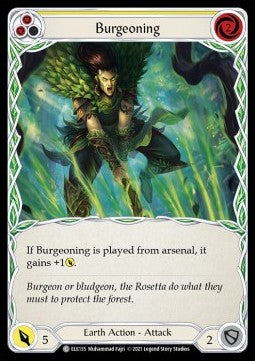 Burgeoning (Yellow) (Rainbow Foil) - Tales of Aria - First (Common) [ELE-F-ELE135]