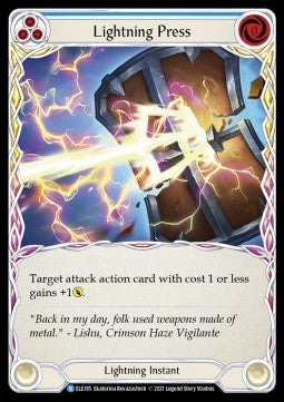 Lightning Press (Blue) (Rainbow Foil) - Tales of Aria - First (Rare) [ELE-F-ELE185]