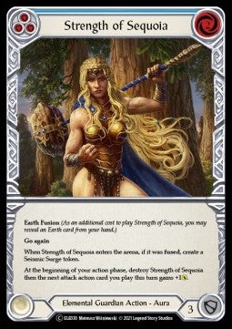 Strength of Sequoia (Blue) (Rainbow Foil) - Tales of Aria - Unlimited (Common) [ELE-U-ELE030]