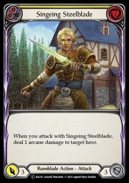 Singeing Steelblade (Yellow) (Rainbow Foil) - Tales of Aria - Unlimited (Common) [ELE-U-ELE231]