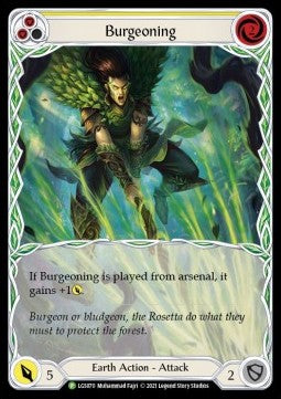Burgeoning (Yellow) (Extended Art Rainbow Foil) - LGS Promos (Promo) [LGS-070]