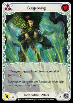 Burgeoning (Blue) (Extended Art Rainbow Foil) - LGS Promos (Promo) [LGS-071]