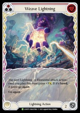 Weave Lightning (Red) (Extended Art Rainbow Foil) - LGS Promos (Promo) [LGS-075]