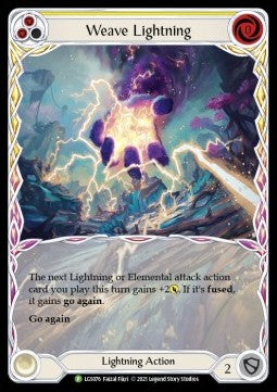 Weave Lightning (Yellow) (Extended Art Rainbow Foil) - LGS Promos (Promo) [LGS-076]