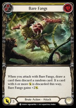 Bare Fangs (Yellow) (Rainbow Foil) - Everfest - First (Common) [EVR-F-009]