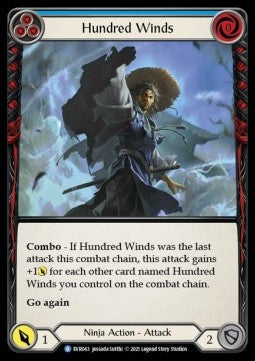 Hundred Winds (Blue) (Rainbow Foil) - Everfest - First (Rare) [EVR-F-043]