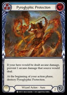 Pyroglyphic Protection (Blue) (Rainbow Foil) - Everfest - First (Common) [EVR-F-133]