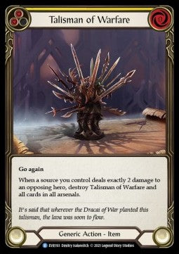 Talisman of Warfare (Cold Foil) - Everfest - First (Rare) [EVR-F-193]