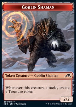 Goblin Shaman Token (R 2/2) // Samurai Token (W 2/2) - Kamigawa: Neon Dynasty: Extras (Token) [XNEO-T 8/3]