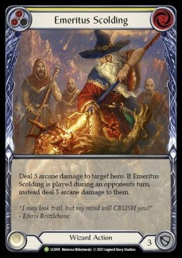 Emeritus Scolding (Yellow) (Extended Art Rainbow Foil) - LGS Promos (Promo) [LGS-091]