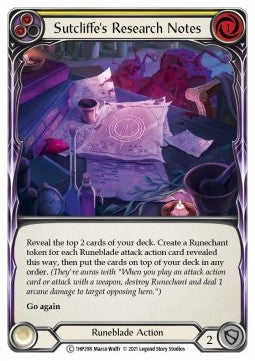 Sutcliffe's Research Notes (Yellow) (Regular) - History Pack 1 (Common) [1HP-298]