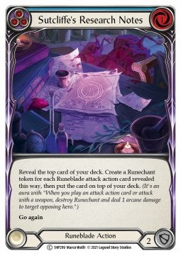 Sutcliffe's Research Notes (Blue) (Regular) - History Pack 1 (Common) [1HP-299]