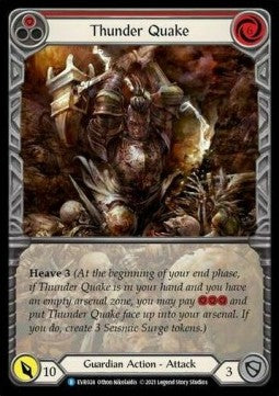 Thunder Quake (Red) (Extended Art Rainbow Foil) - Everfest - First (Rare) [EVR-F-024]