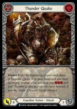 Thunder Quake (Blue) (Extended Art Rainbow Foil) - Everfest - First (Rare) [EVR-F-026]