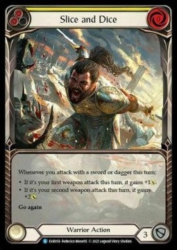 Slice and Dice (Yellow) (Extended Art Rainbow Foil) - Everfest - First (Rare) [EVR-F-058]