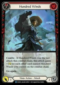Hundred Winds (Red) (Extended Art Rainbow Foil) - Everfest - First (Rare) [EVR-F-041]