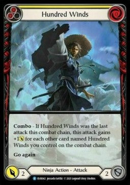 Hundred Winds (Yellow) (Extended Art Rainbow Foil) - Everfest - First (Rare) [EVR-F-042]