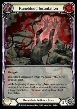 Runeblood Incantation (Yellow) (Extended Art Rainbow Foil) - Everfest - First (Rare) [EVR-F-108]