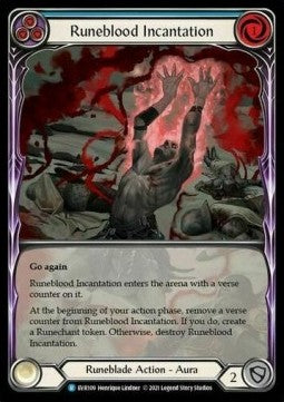 Runeblood Incantation (Blue) (Extended Art Rainbow Foil) - Everfest - First (Rare) [EVR-F-109]