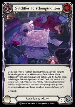 Sutcliffe's Research Notes (Blue) (Regular) - History Pack 1 - Black Label (Common) [1HP-BL-299]