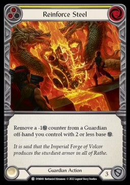 Reinforce Steel (Yellow) (Rainbow Foil) - Dynasty (Common) [DYN-040]