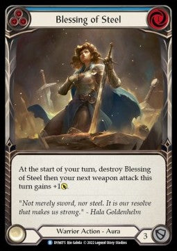 Blessing of Steel (Blue) (Rainbow Foil) - Dynasty (Rare) [DYN-075]