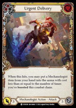 Urgent Delivery (Yellow) (Rainbow Foil) - Dynasty (Common) [DYN-108]
