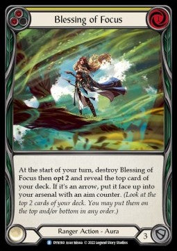 Blessing of Focus (Yellow) (Rainbow Foil) - Dynasty (Rare) [DYN-160]