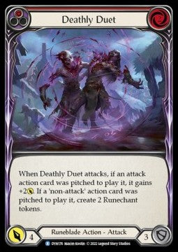 Deathly Duet (Red) (Rainbow Foil) - Dynasty (Rare) [DYN-176]