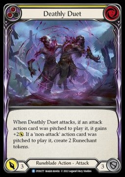 Deathly Duet (Yellow) (Rainbow Foil) - Dynasty (Rare) [DYN-177]