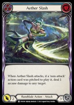 Aether Slash (Blue) (Rainbow Foil) - Dynasty (Common) [DYN-184]