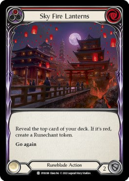 Sky Fire Lanterns (Red) (Rainbow Foil) - Dynasty (Common) [DYN-188]