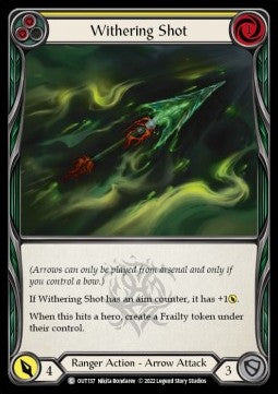 Withering Shot (Yellow) (Rainbow Foil) - Outsiders (Common) [OUT-137]