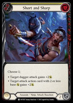 Short and Sharp (Yellow) (Rainbow Foil) - Outsiders (Common) [OUT-155]
