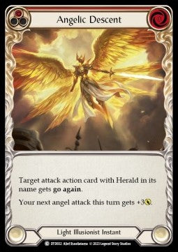 Angelic Descent (Red) (Rainbow Foil) - Dusk till Dawn (Common) [DTD-032]