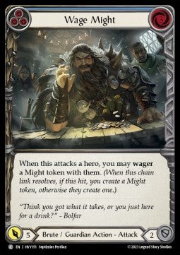 Wage Might (Blue) (Rainbow Foil) - Heavy Hitters (Common) [HVY-151]