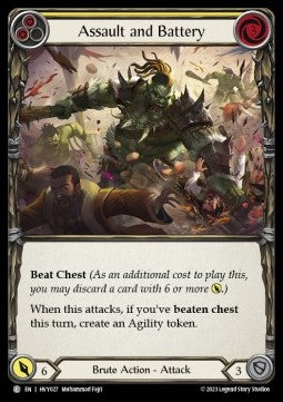 Assault and Battery (Yellow) (Rainbow Foil) - Heavy Hitters (Common) [HVY-027]