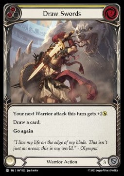 Draw Swords (Yellow) (Rainbow Foil) - Heavy Hitters (Common) [HVY-122]