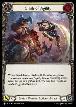 Clash of Agility (Yellow) (Rainbow Foil) - Heavy Hitters (Rare) [HVY-158]