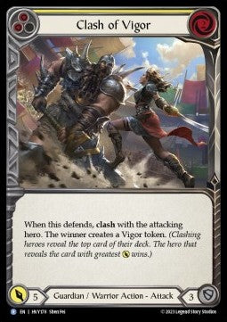 Clash of Vigor (Yellow) (Rainbow Foil) - Heavy Hitters (Rare) [HVY-178]