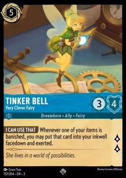 Tinker Bell - Very Clever Fairy - Into the Inklands (Super Rare) [3INK-157]